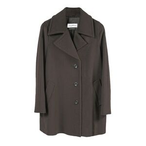 MAX MARA Short Iconic Oversize Fit Coat in Chocolate Brown Size US 6